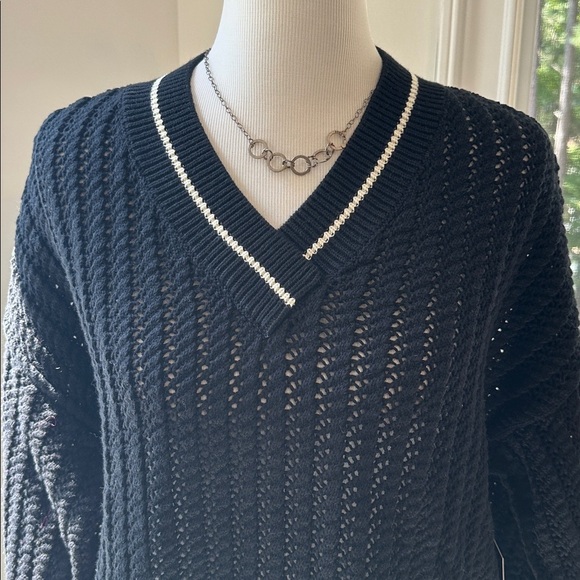 TUCKERNUCK Black Cropped Irene Sweater, Medium, 100% Cotton, NWT - Picture 4 of 10